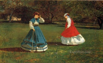 A Game of Croquet Realism painter Winslow Homer Oil Paintings